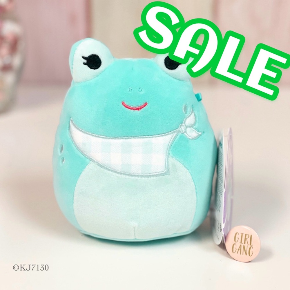 Squishmallows 5” Novi The Teal Frog with Gingham Bandana BNWT Kellytoy